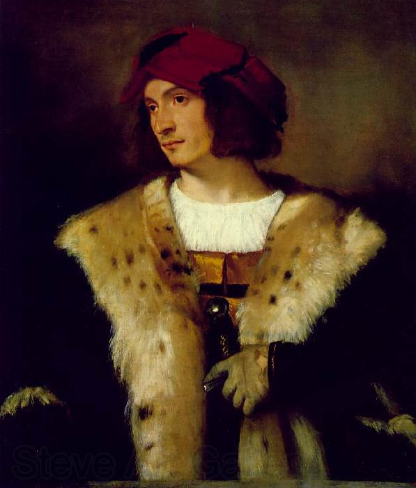 TIZIANO Vecellio Portrait of a Man in a Red Cap er Spain oil painting art